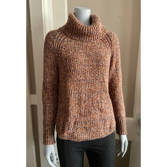 PRANA Brown Cable Knit Turtleneck Sweater sz S - Picture 1 of 11